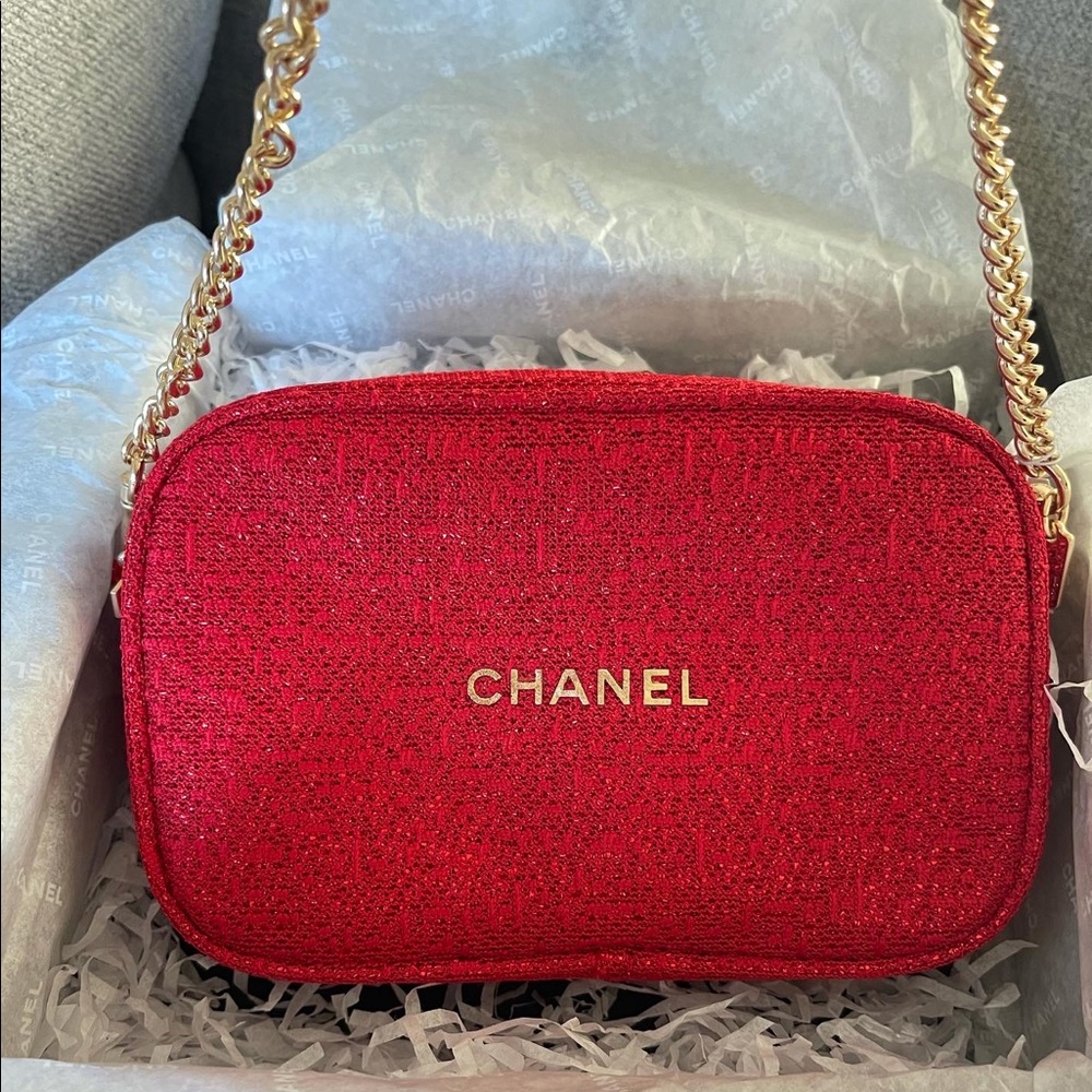 Chanel Red Make Up Pouch
